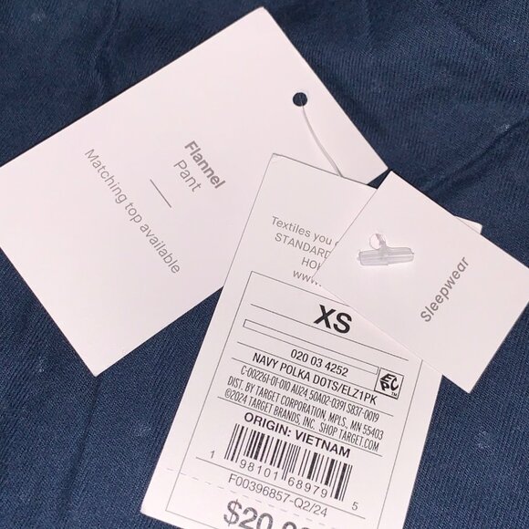 Auden Womens Navy Blue Polka Dot Wide-Leg Sleepwear Pants With Pockets Size XS - Picture 8 of 10